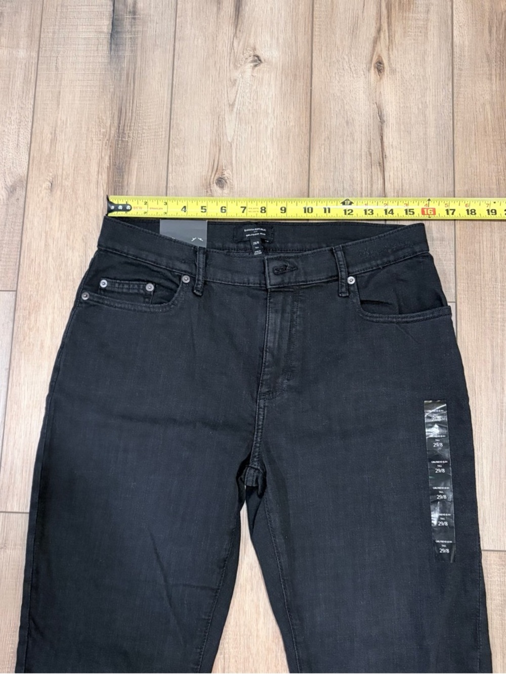 Banana Republic Girlfriend Jeans Black Distressed Tall 29/8 Minimalist Capsule - Picture 12 of 12
